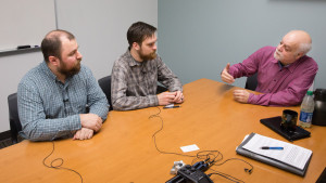 Photo of Rob (right) with Mark Miller (left) and Chas Hundley(center) 