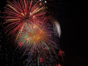 fireworks against dar sky