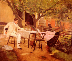 painting of people lounging