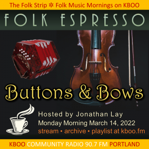 Folk Espresso: Buttons & Bows Folk Espresso: Buttons & Bows. Illustration of concertina and fiddle.
