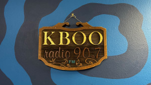 The KBOO plague in the KBOO foyer.