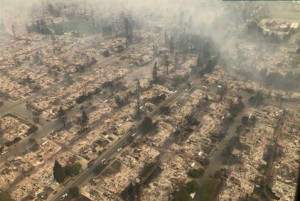 Neighborhood in Santa Rosa destroyed by fire Neighborhood in Santa Rosa destroyed by fire