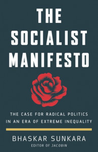 cover of Socialist Manifesto with red rose, white lettering