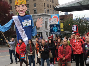 Rally outside PSCAA Hearing for Tacoma LNG 10/30/2018