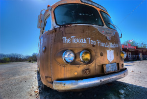 The Texas Top Hands Western Swing Band tour bus, photo by Angi English
