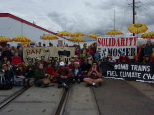 sit-in on BNSF tracks in Vancouver
