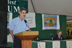Michael Krawitz speaking at Seattle Hempfest in 2014