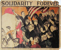 cartoon of workers marching in solidarity
